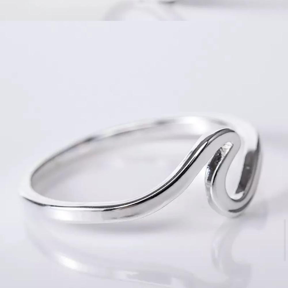 New Simple Design Sea Wave Ocean Surf Alloy Ring - Picture 6 of 7